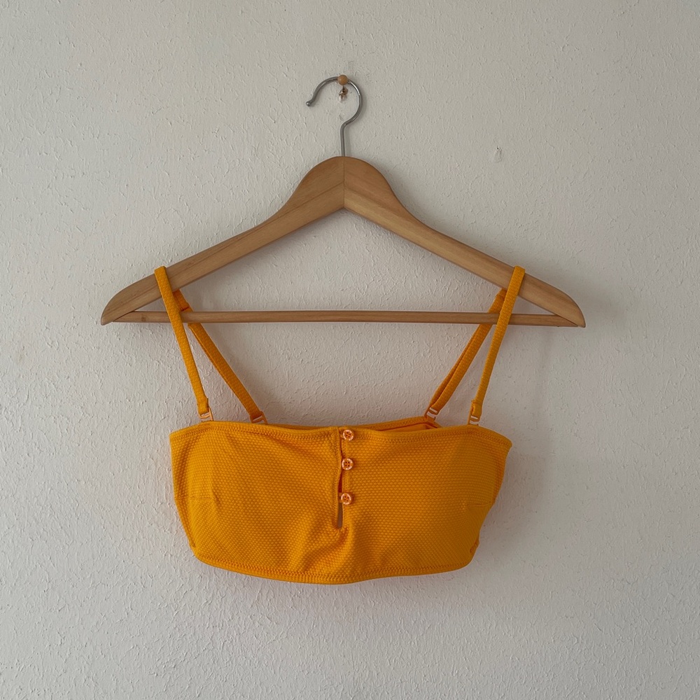aerie Henley Bandeau Bikini Top Textured Swim Top